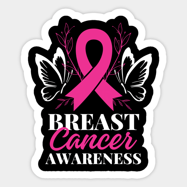 Courage in Pink: Breast Cancer Awareness Sticker by neverland-gifts